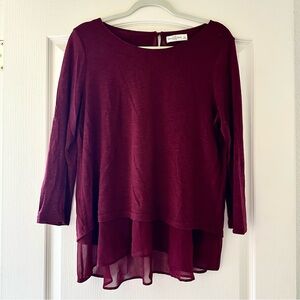 Abercrombie & Fitch Chiffon Back Tee Burgundy Large